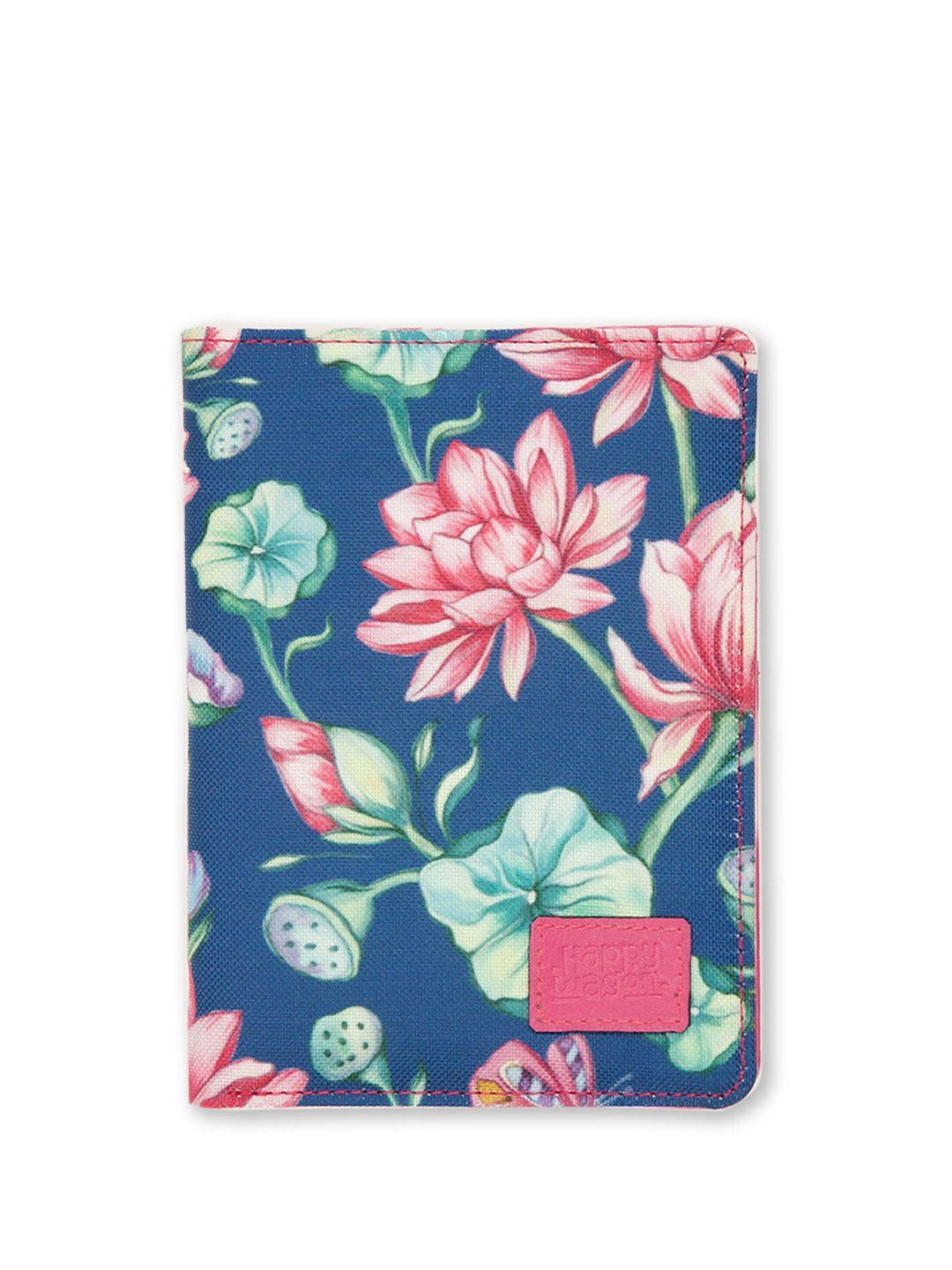 happywagon floral printed passport holder