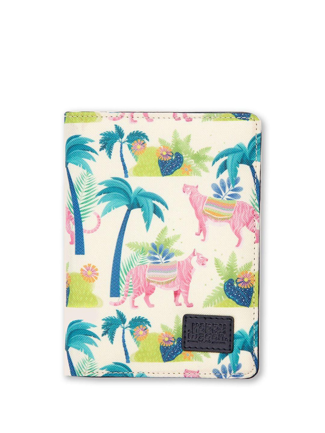 happywagon floral printed passport holder