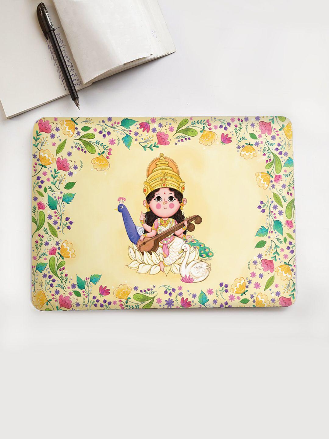 happywagon maha saraswati printed laptop skin