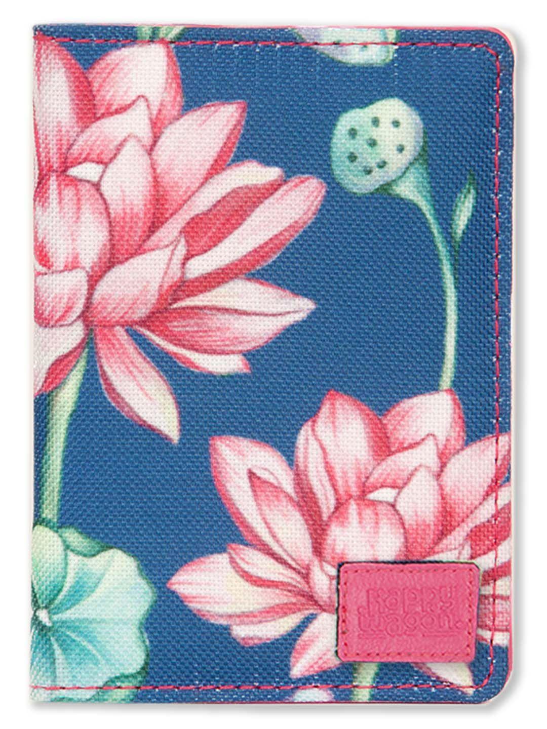 happywagon women floral printed canvas card holder