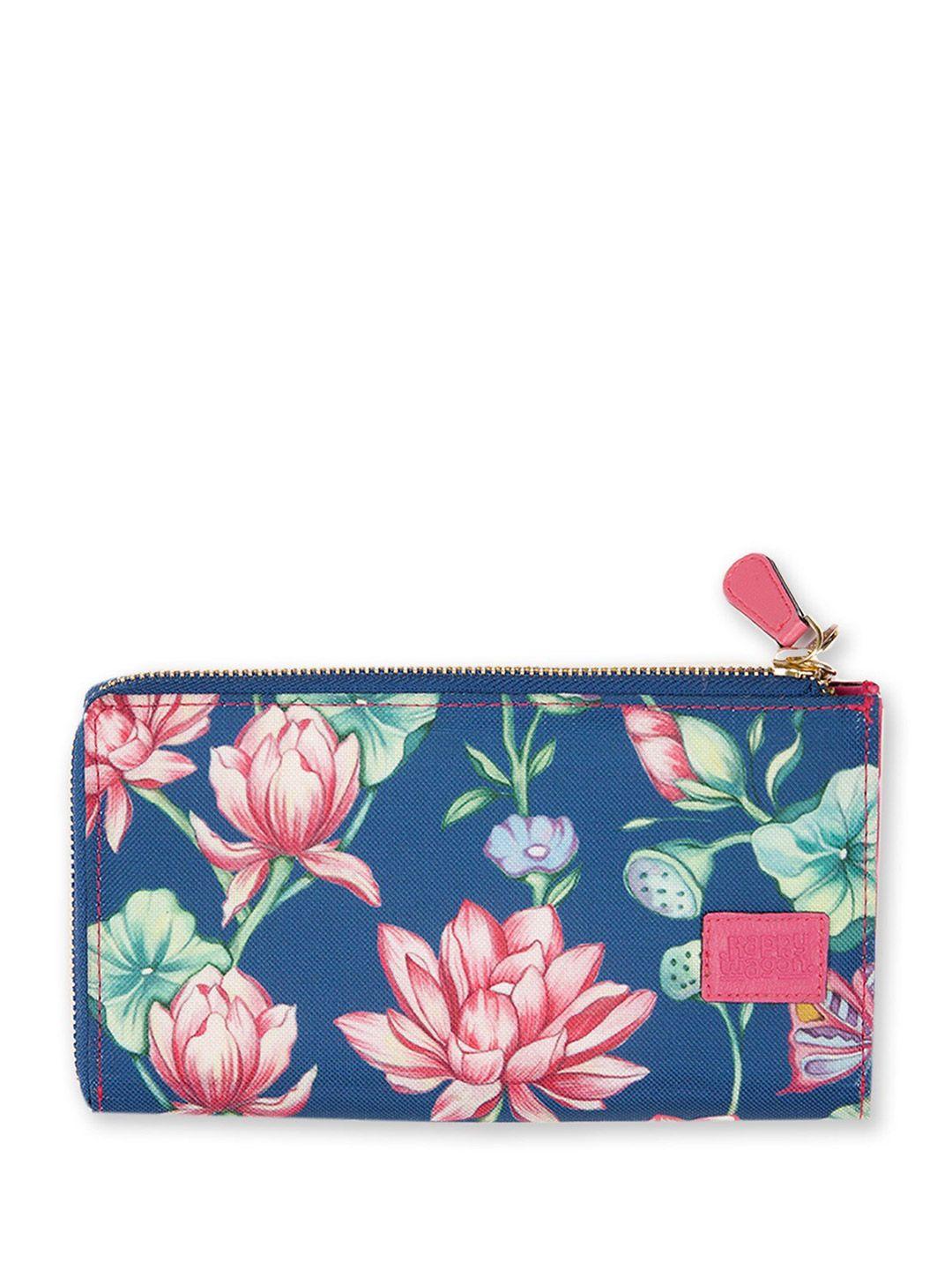 happywagon women floral printed two fold wallet