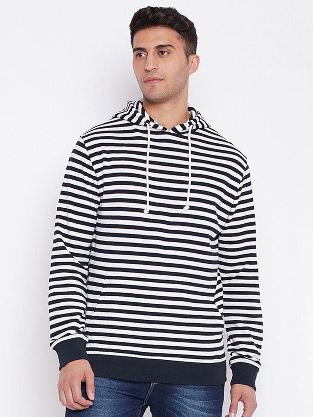 harbor n bay striped hooded fleece pullover