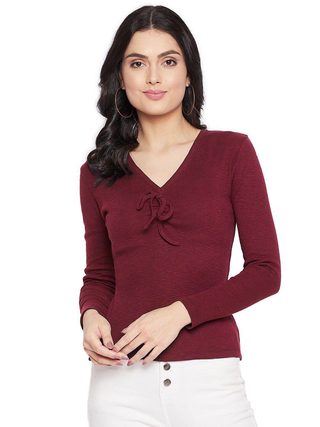 harbor n bay v-neck long sleeves fitted top