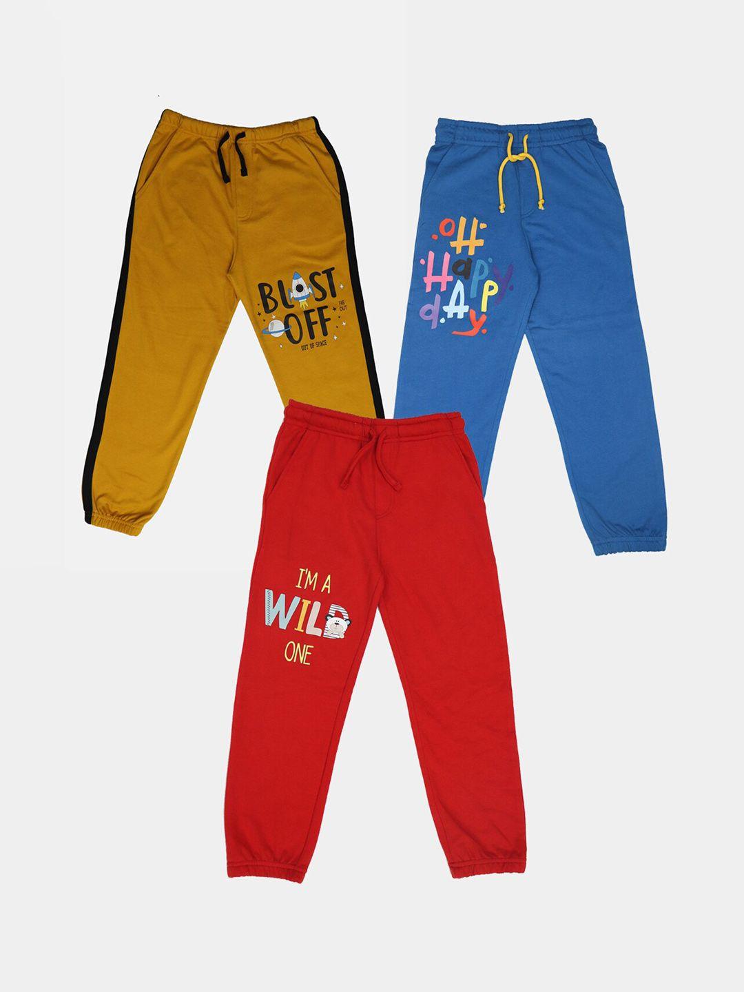 harbor n bay boys pack of 3 printed cotton joggers