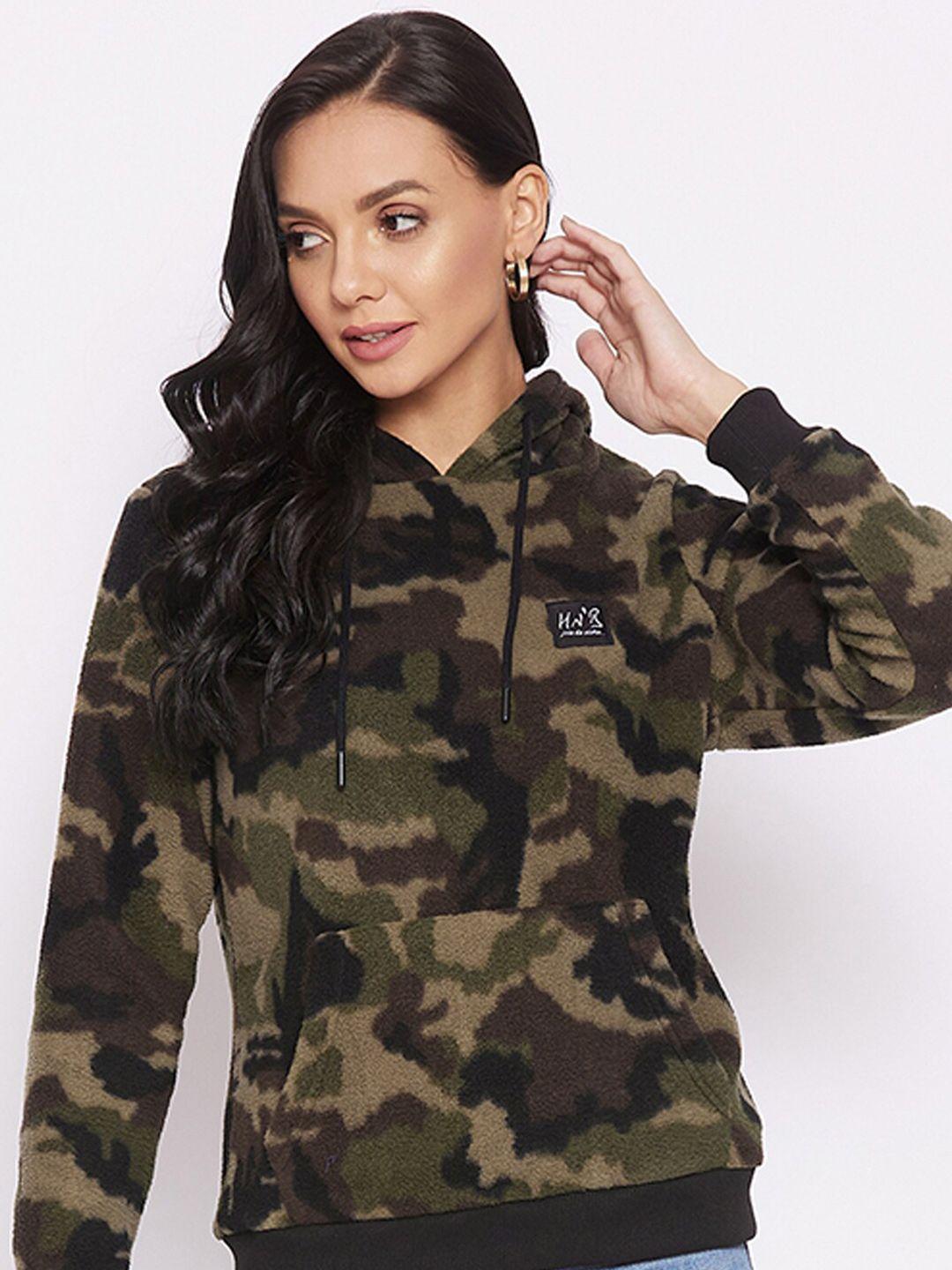 harbor n bay camouflage printed hooded fleece sweatshirt