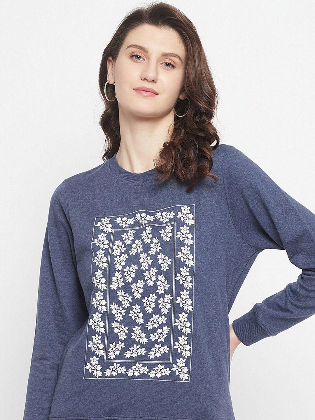 harbor n bay floral printed fleece sweatshirt