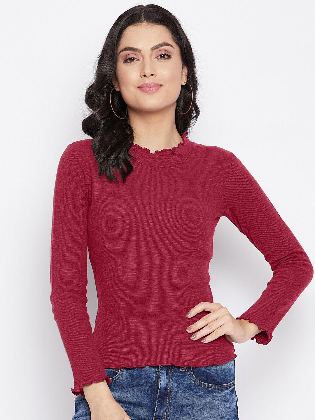 harbor n bay high neck long sleeves fitted top