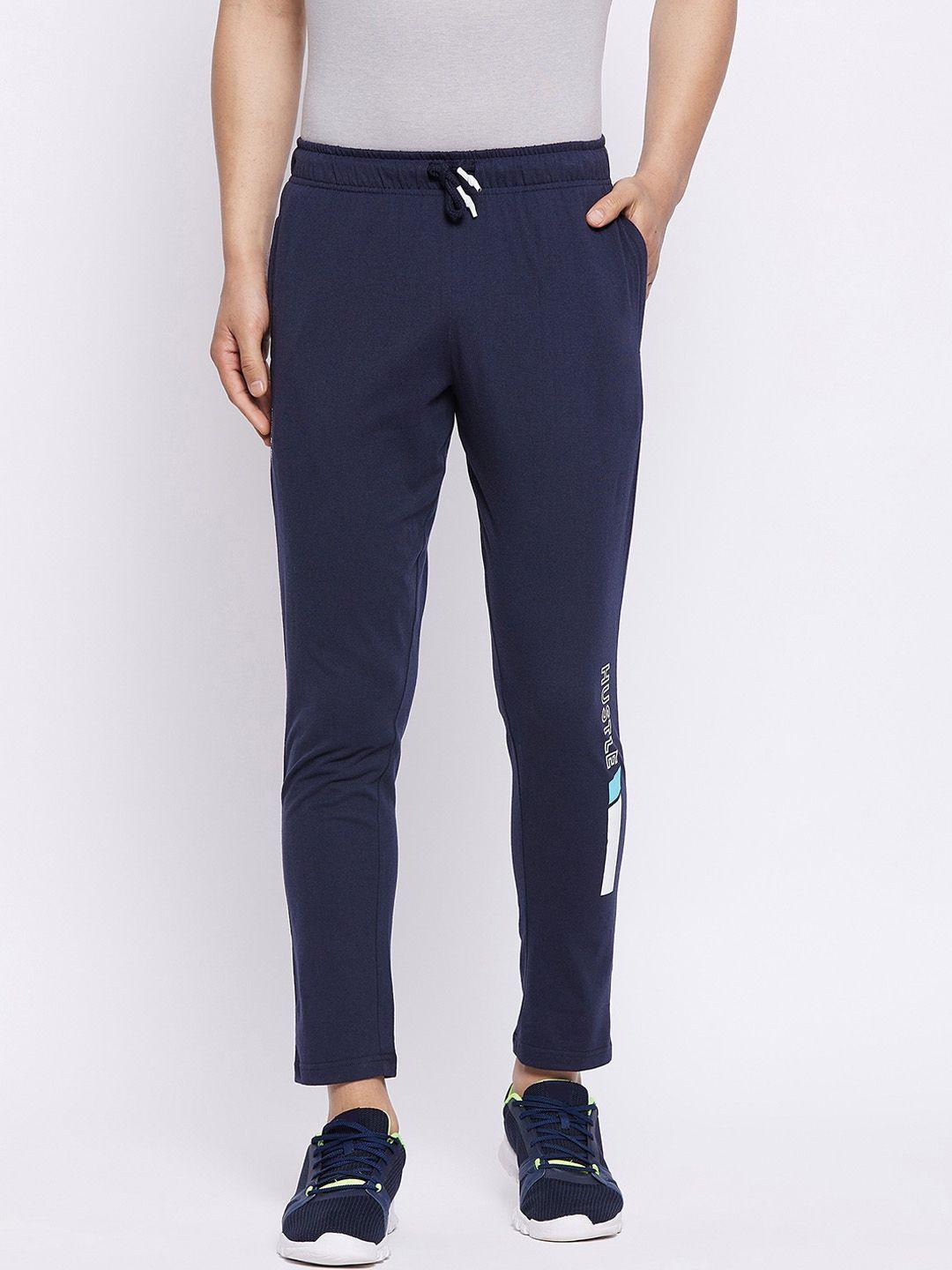 harbor n bay men navy blue  solid cotton track pants