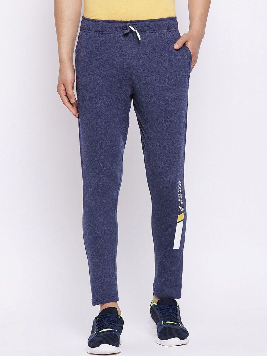 harbor n bay men navy blue solid cotton track pants