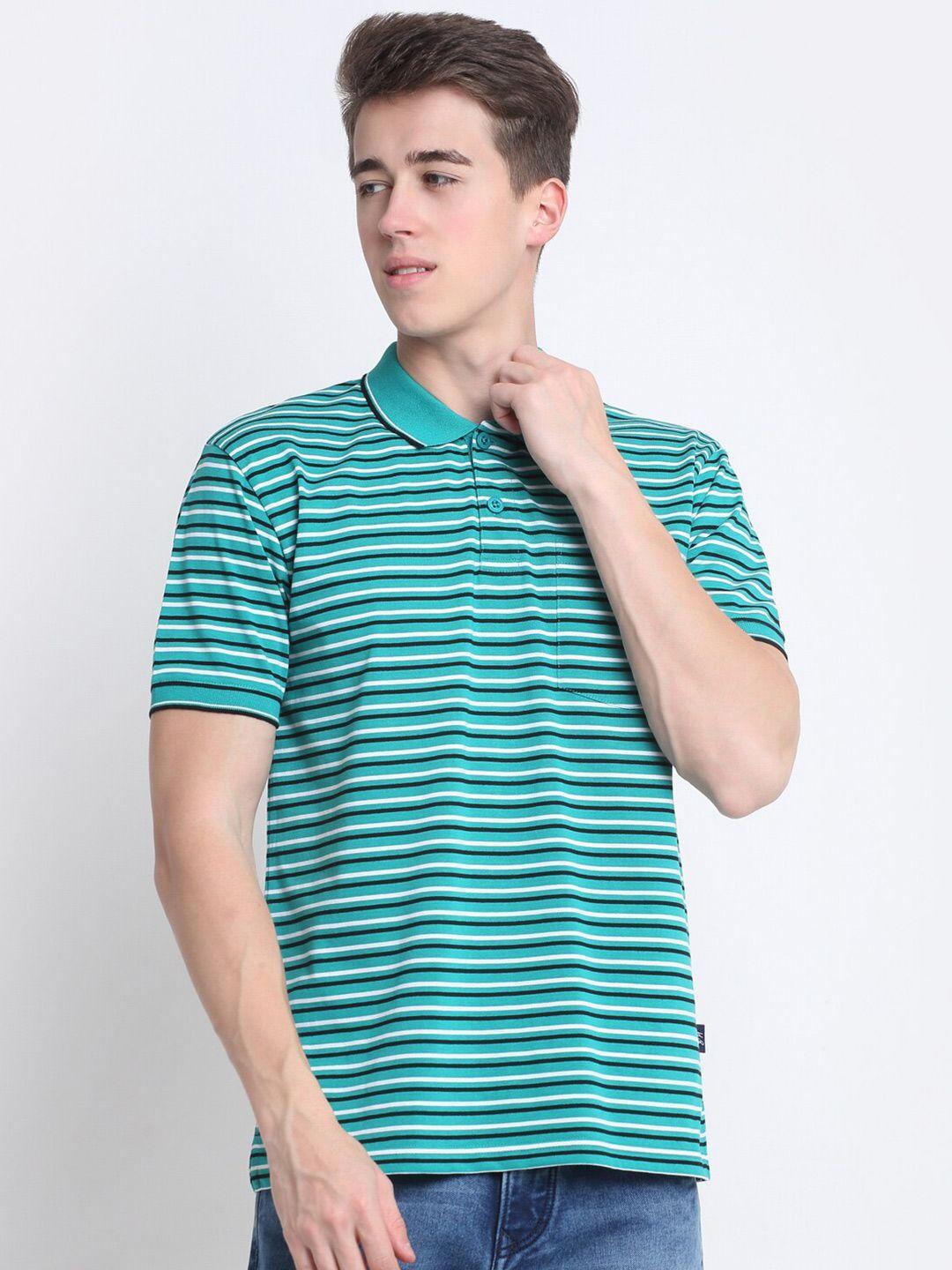 harbor n bay striped polo collar short sleeves cotton t-shirt