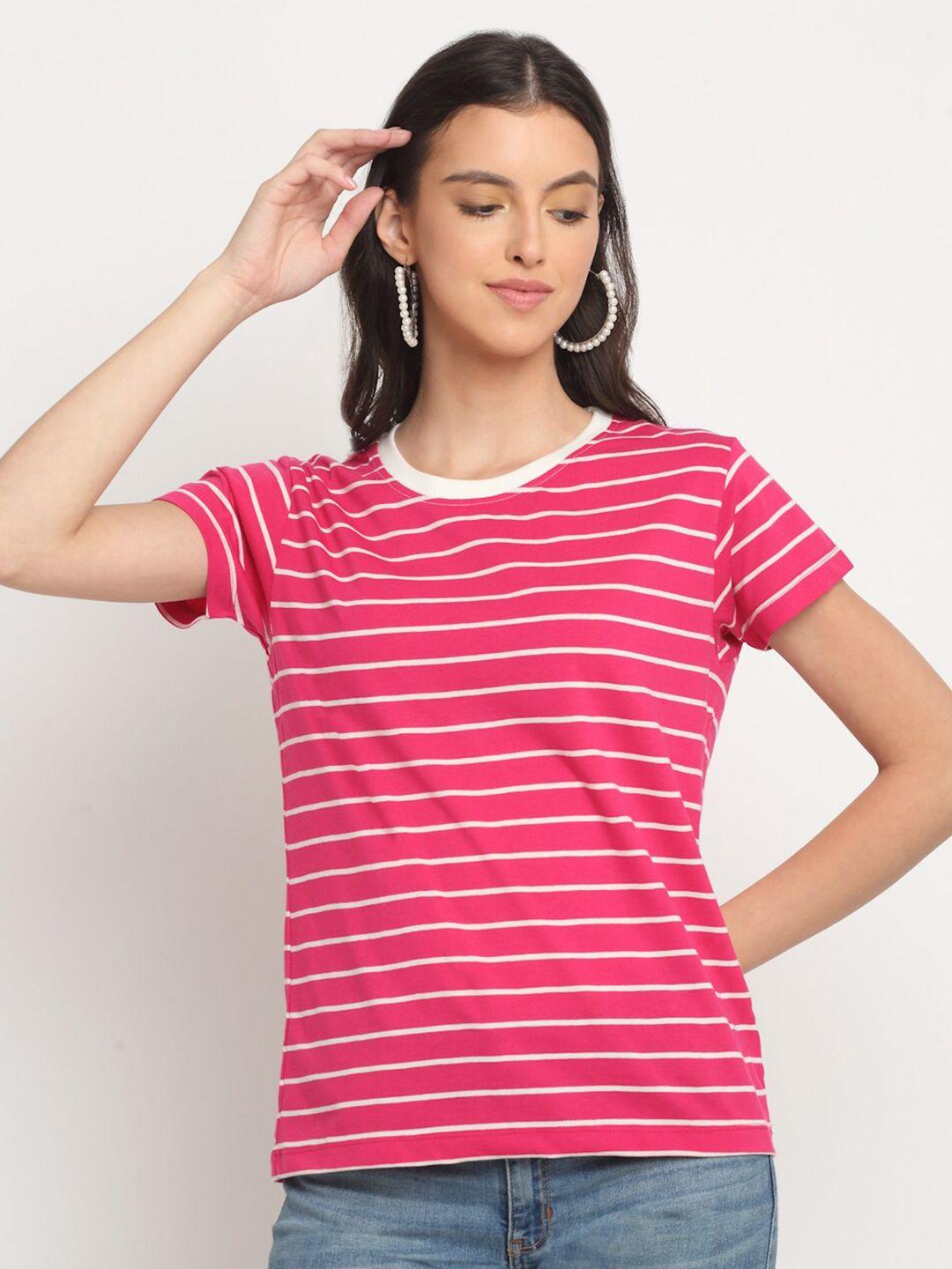 harbor n bay striped round neck short sleeves cotton t-shirt