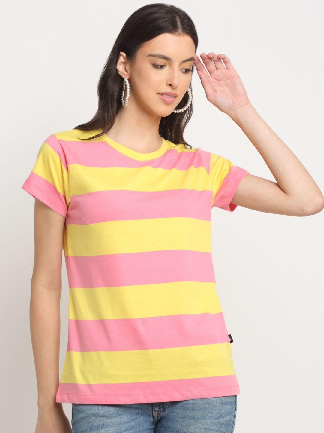 harbor n bay striped round neck short sleeves cotton t-shirt