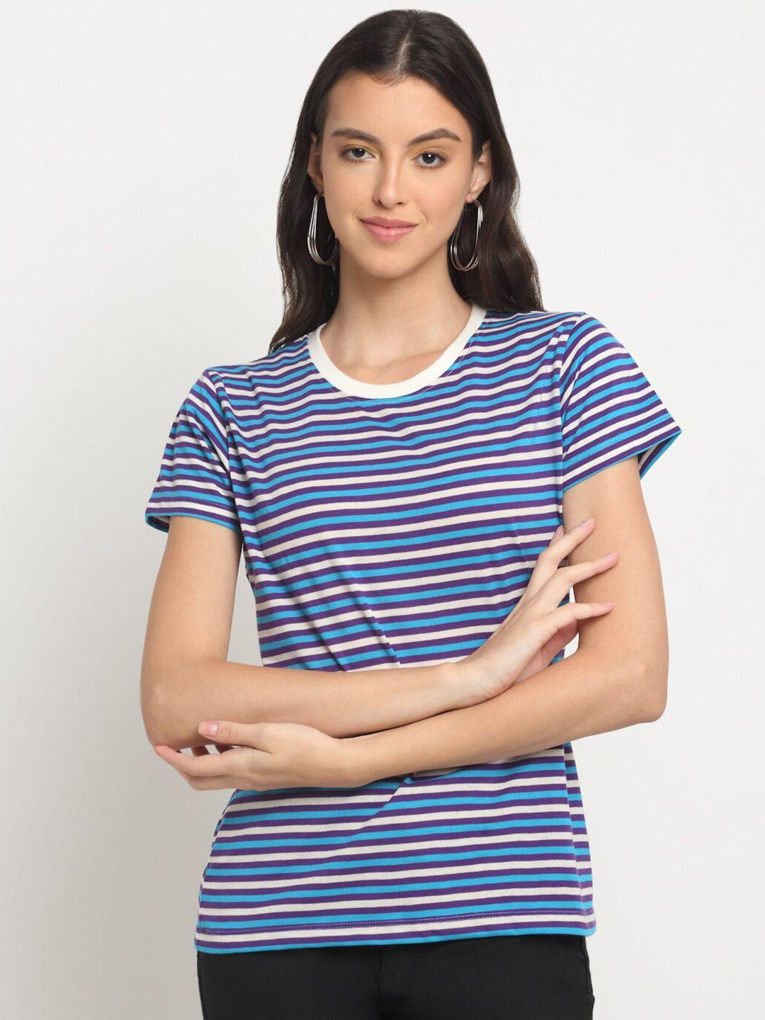 harbor n bay striped round neck short sleeves cotton t-shirt