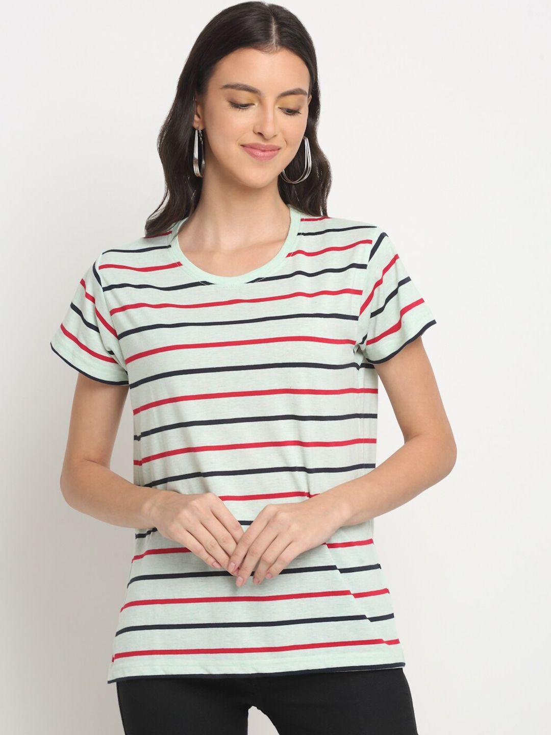 harbor n bay striped round neck short sleeves cotton t-shirt