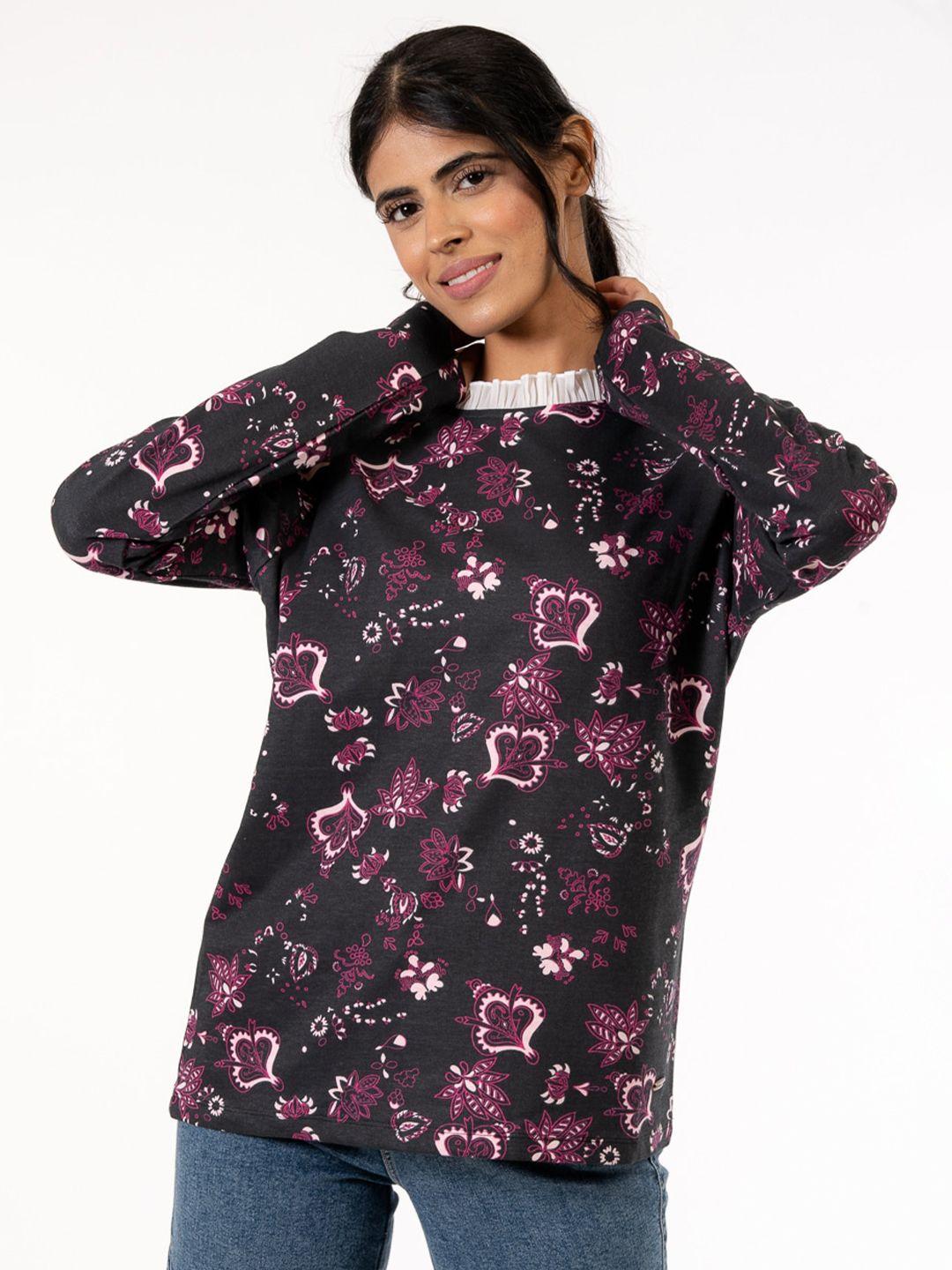 harbour 9 floral printed cotton pullover