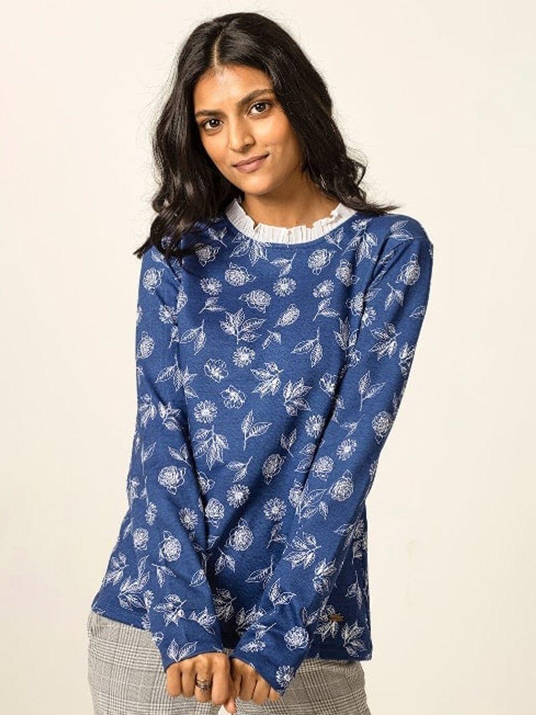 harbour 9 floral printed cotton pullover sweatshirt