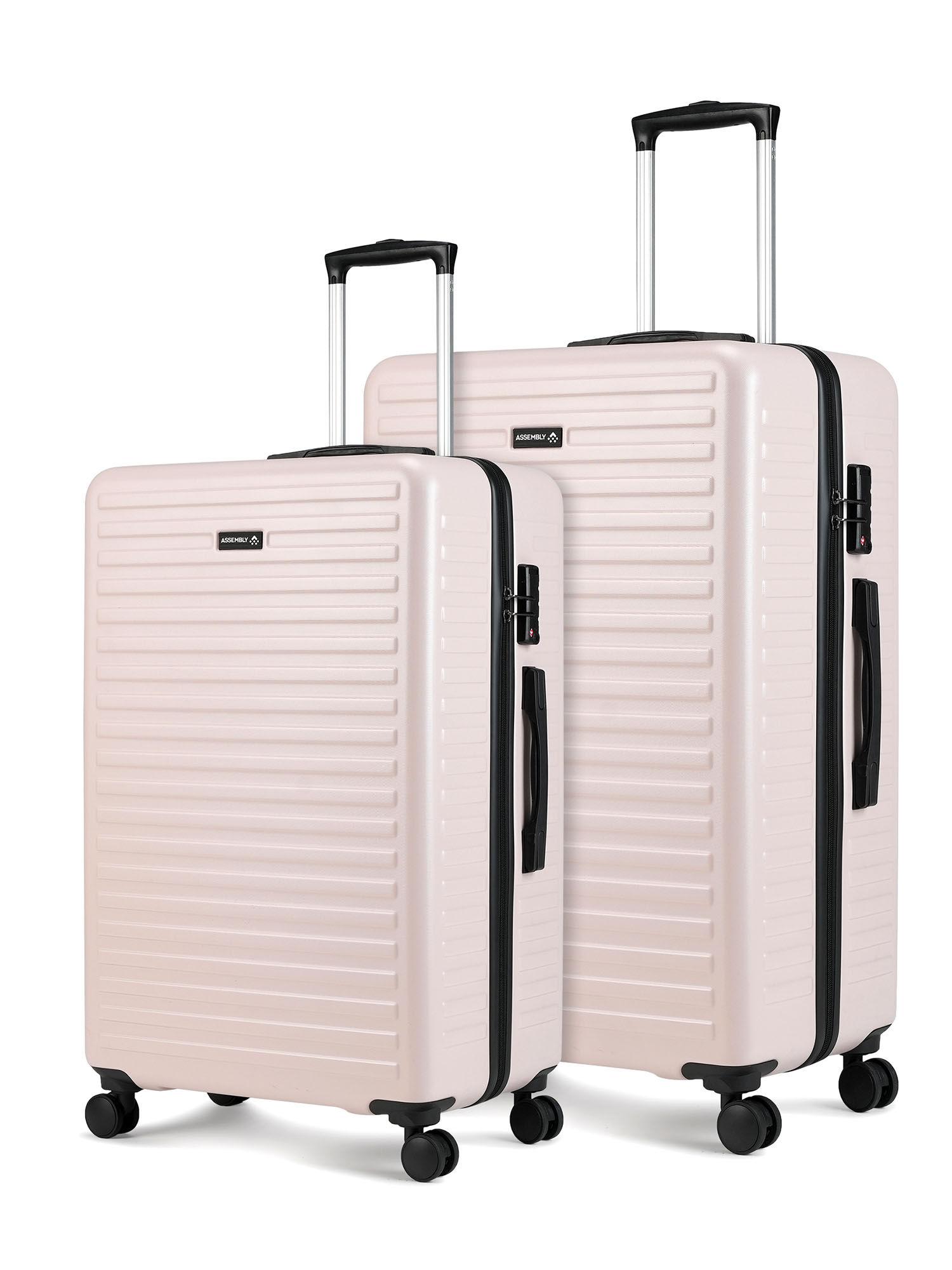 hard luggage set of 2 medium & large check-in trolley desert ivory