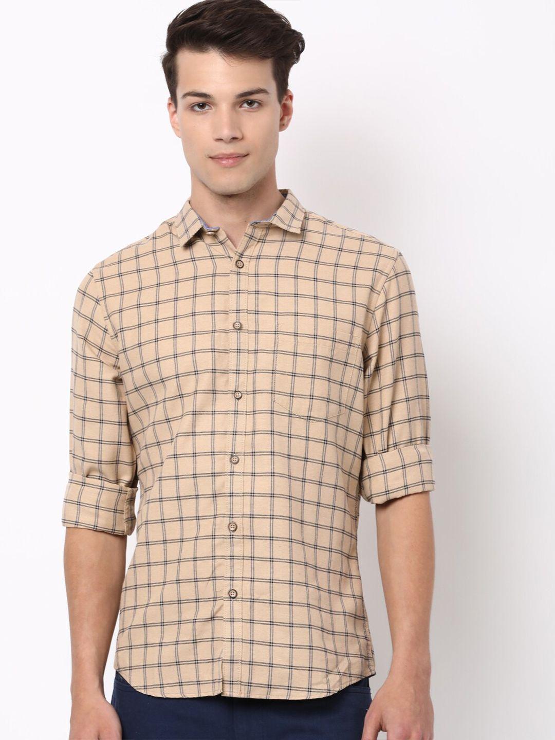 hardsoda slim fit grid tattersall checks casual shirt
