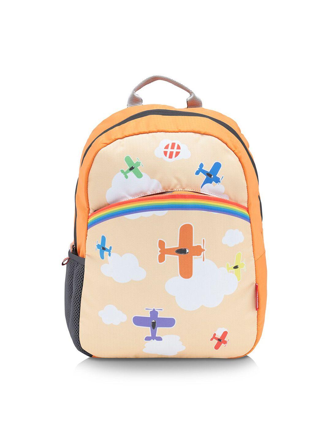 harissons unisex orange & blue graphic backpack
