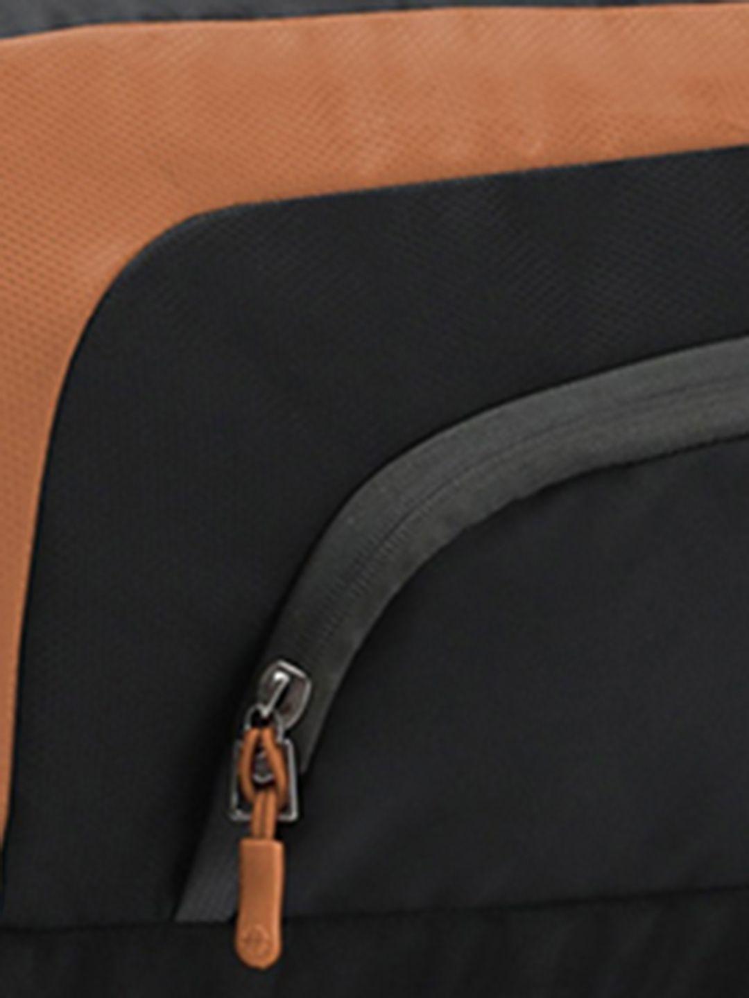 harissons black & orange colourblocked duffel bag