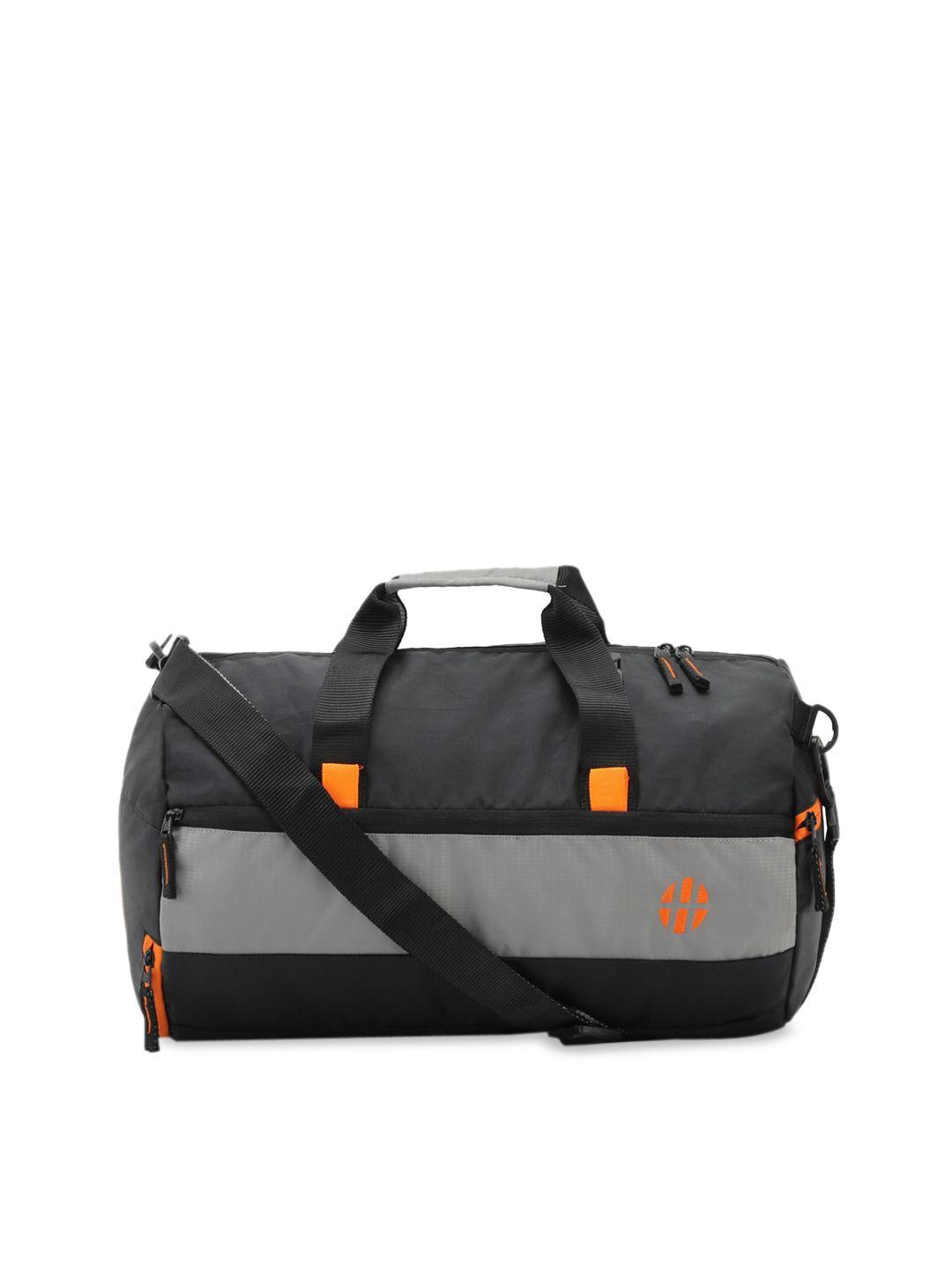 harissons black & orange solid duffel bag