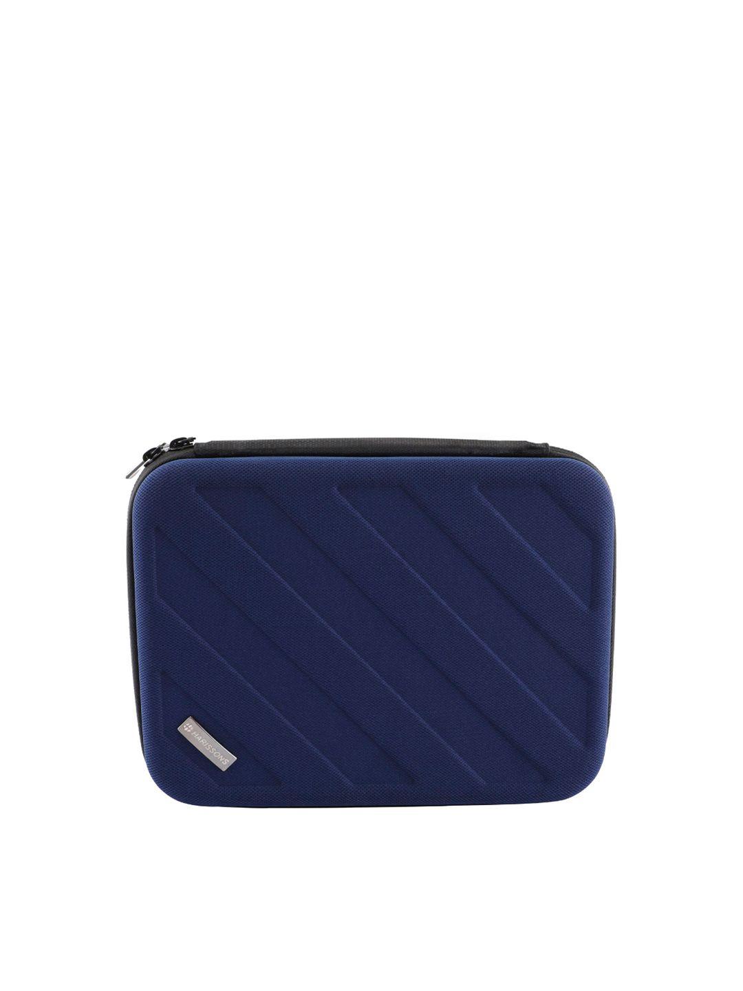 harissons navy blue solid gadget pouch