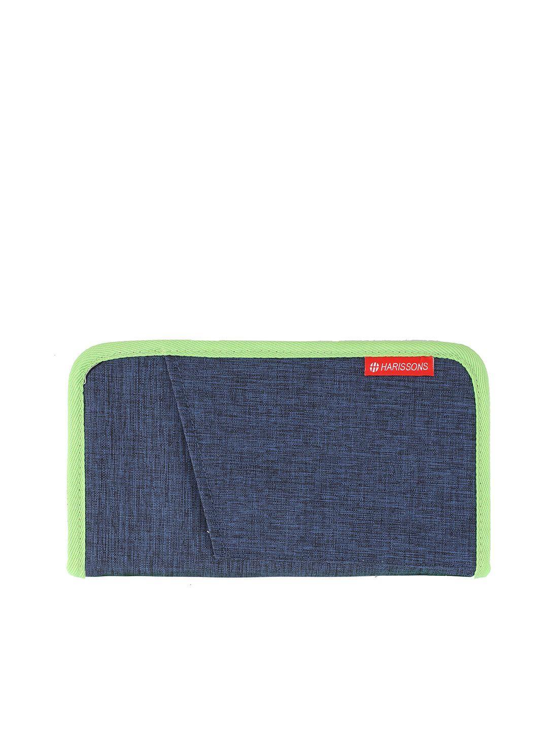 harissons navy blue solid passport holder