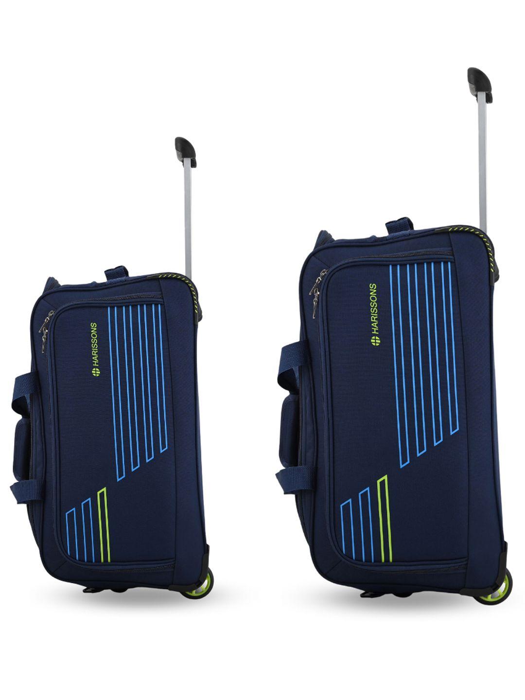 harissons set of 2 printed travel duffel trolley bag