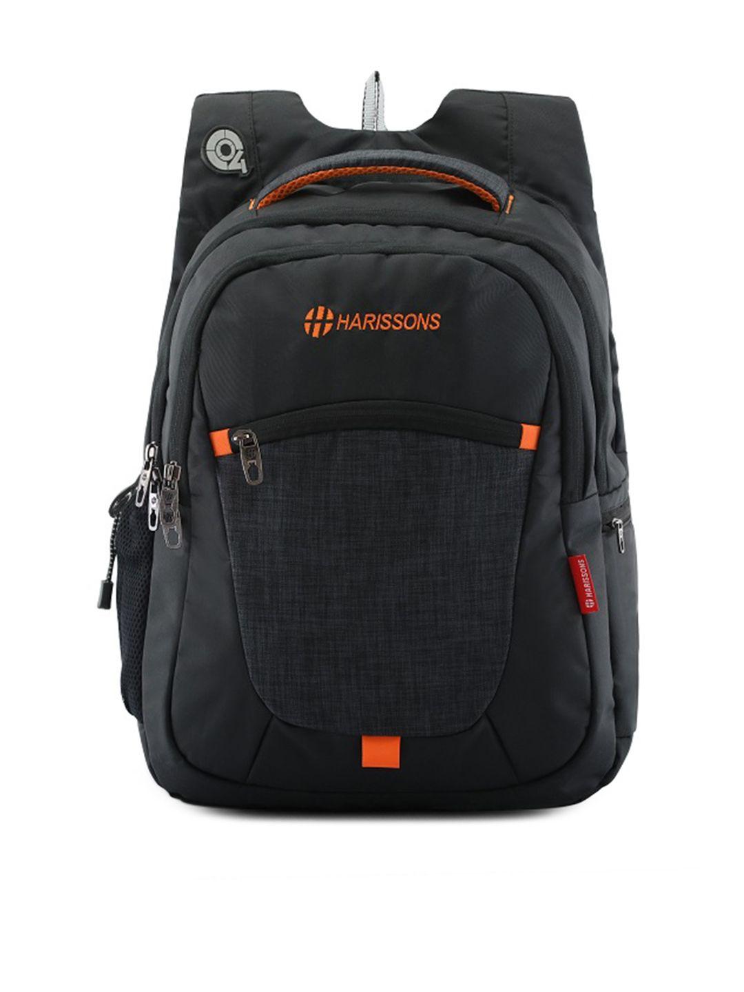 harissons unisex black & orange 15 inch backpack