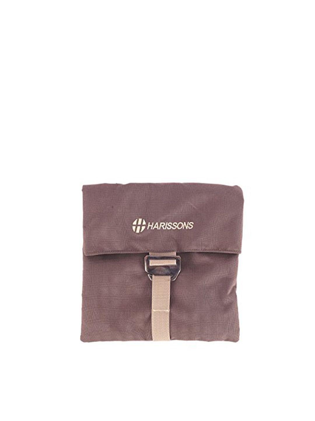 harissons unisex brown & beige printed messenger bag
