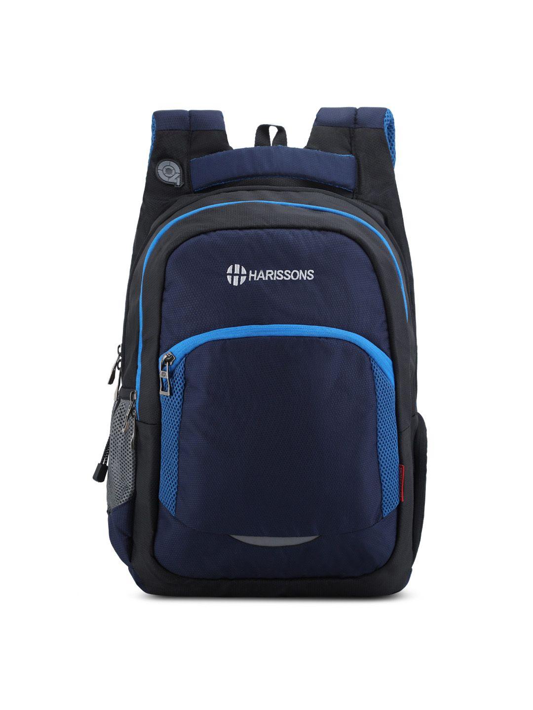 harissons unisex navy blue & black colourblocked backpack