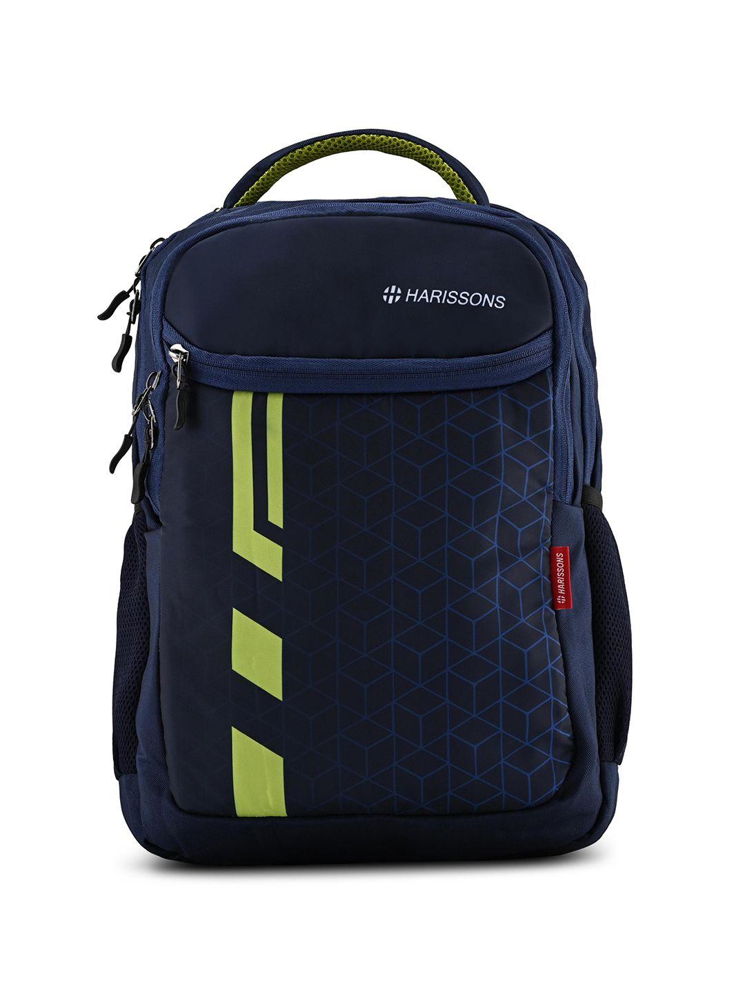 harissons unisex navy blue & green backpack