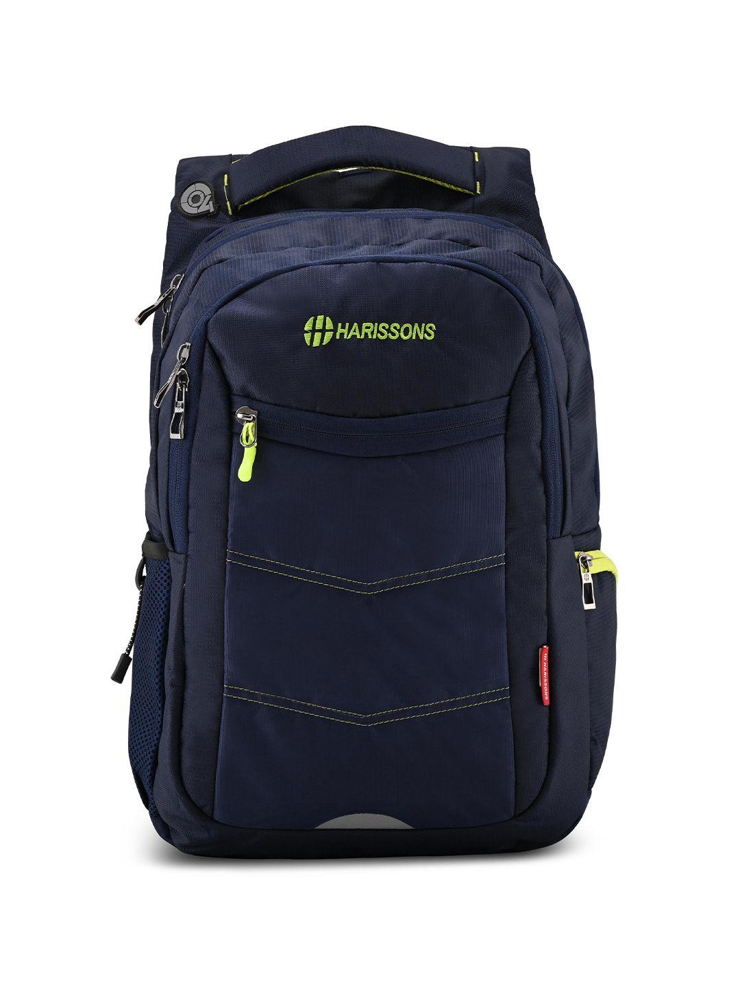 harissons unisex navy blue backpack with reflective strip