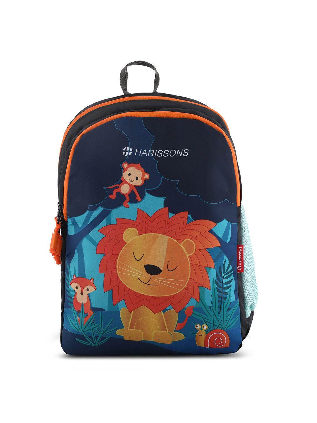 harissons unisex orange & blue graphic backpack