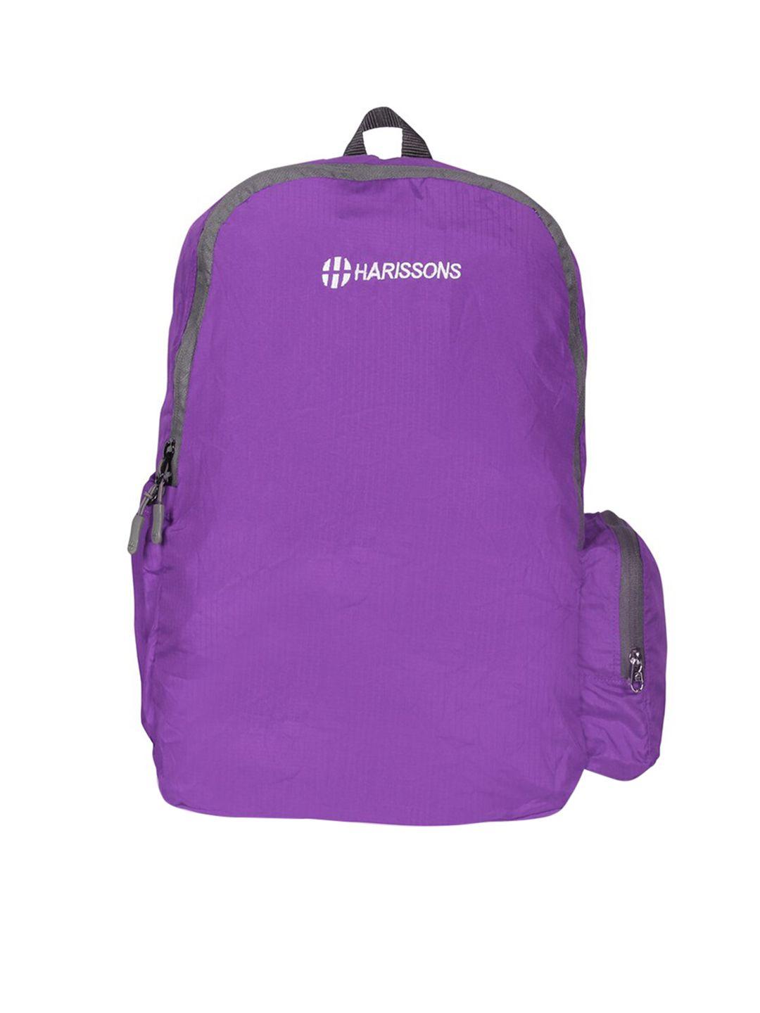 harissons unisex purple & grey backpack