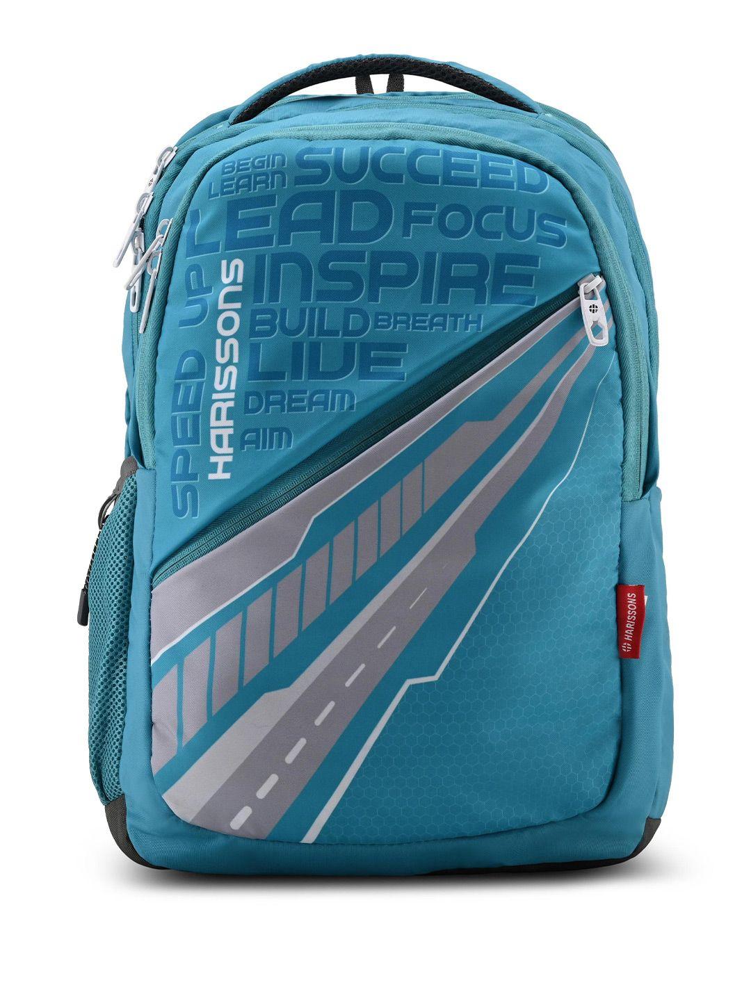 harissons unisex turquoise blue & grey backpack