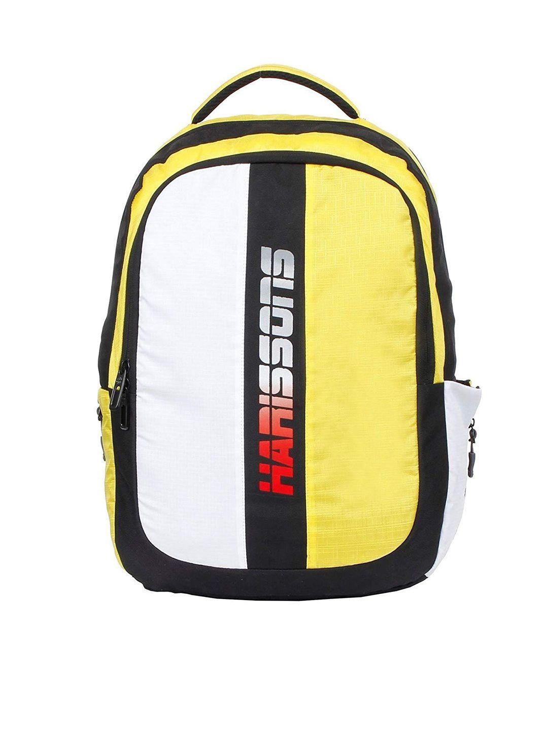 harissons unisex yellow & white colourblocked backpack