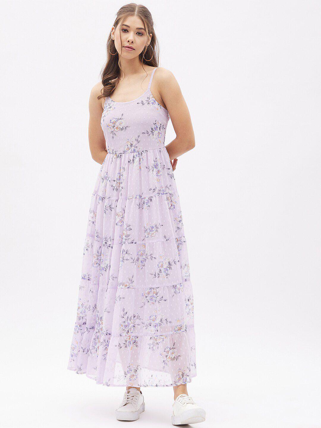 harpa lavender floral georgette maxi dress