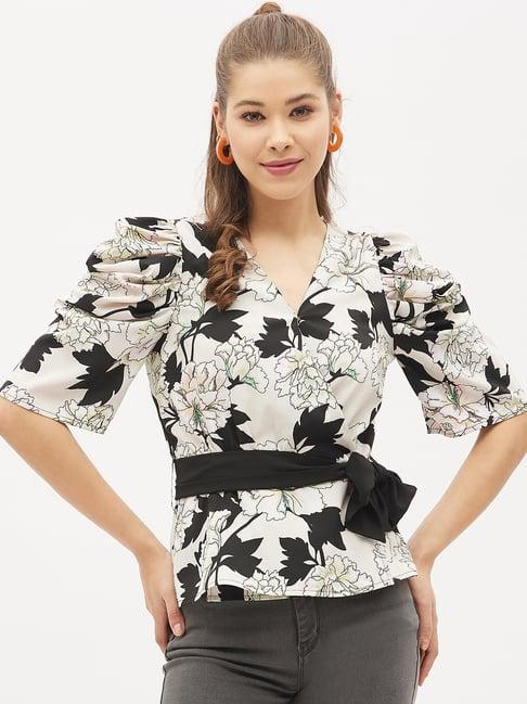 harpa off-white floral print top