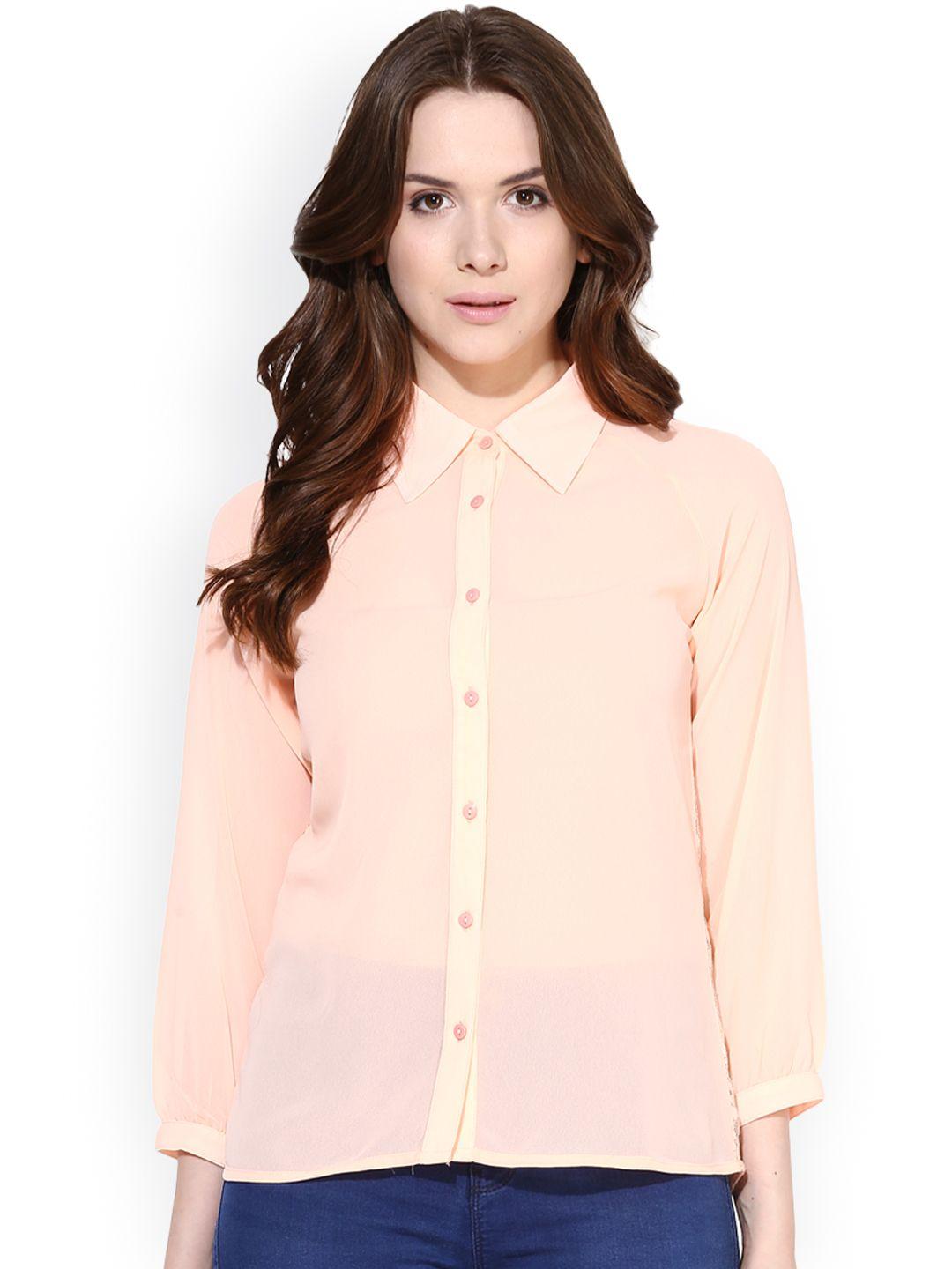 harpa peach-coloured sheer shirt
