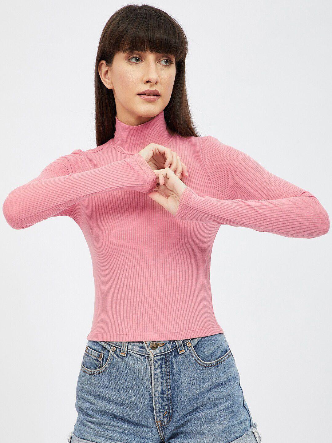 harpa-pink-fitted-high-neck-top