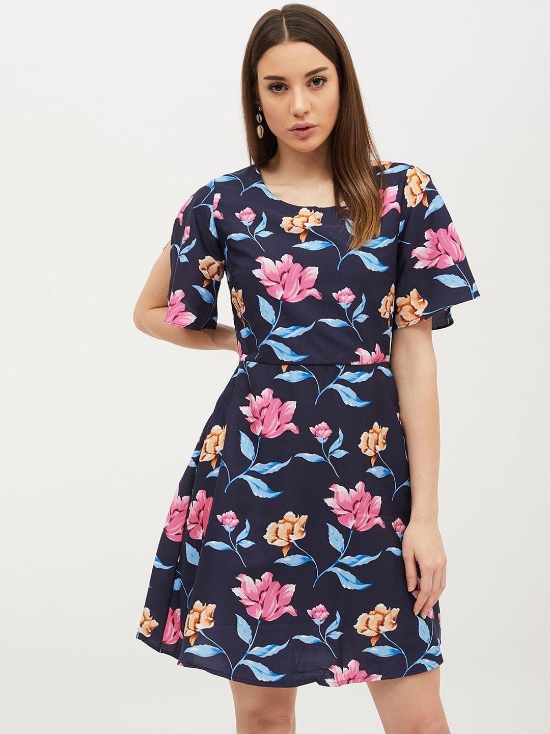 harpa-women-navy-blue-printed-fit-and-flare-dress