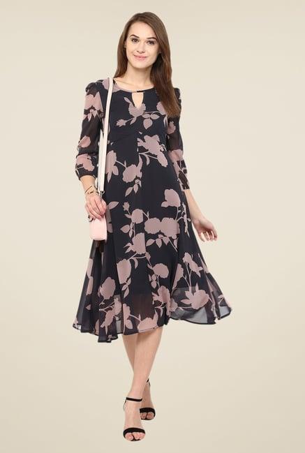 harpa black floral print dress