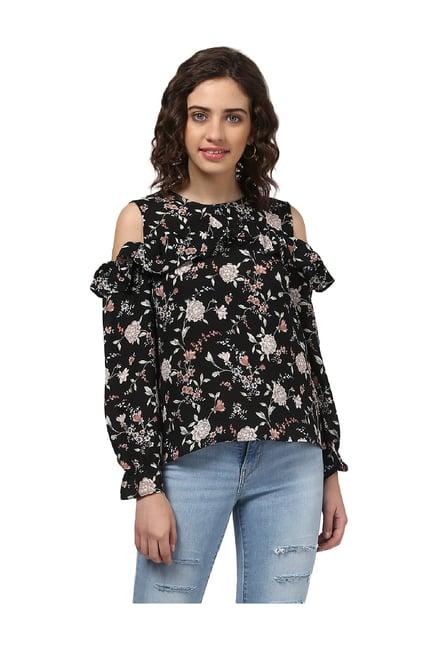 harpa black floral print top