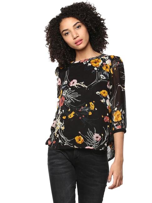 harpa black floral print top