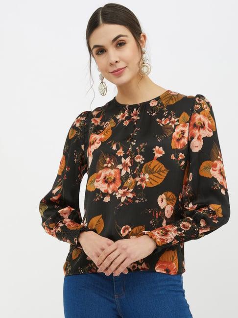 harpa black floral print top