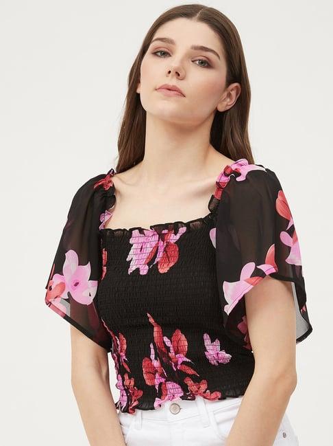 harpa black floral print top