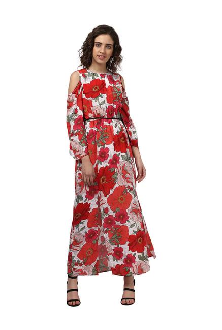 harpa coral floral print maxi dress