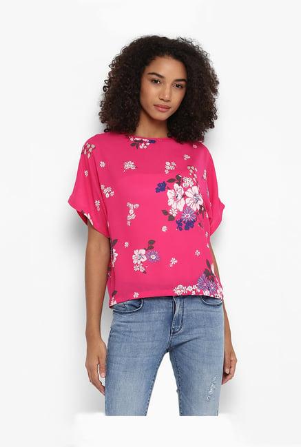 harpa dark pink floral print top