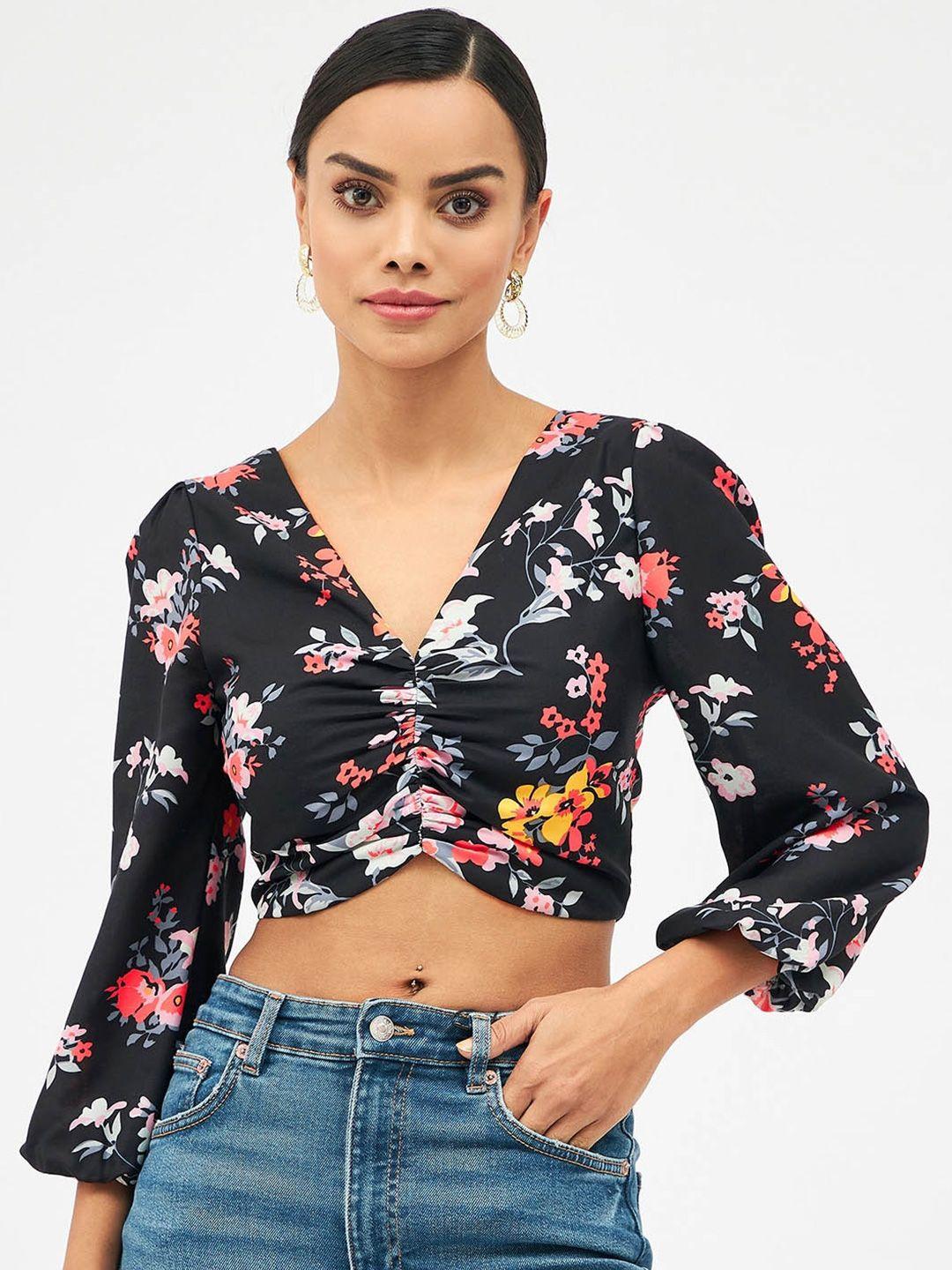 harpa floral print puff sleeve crop top